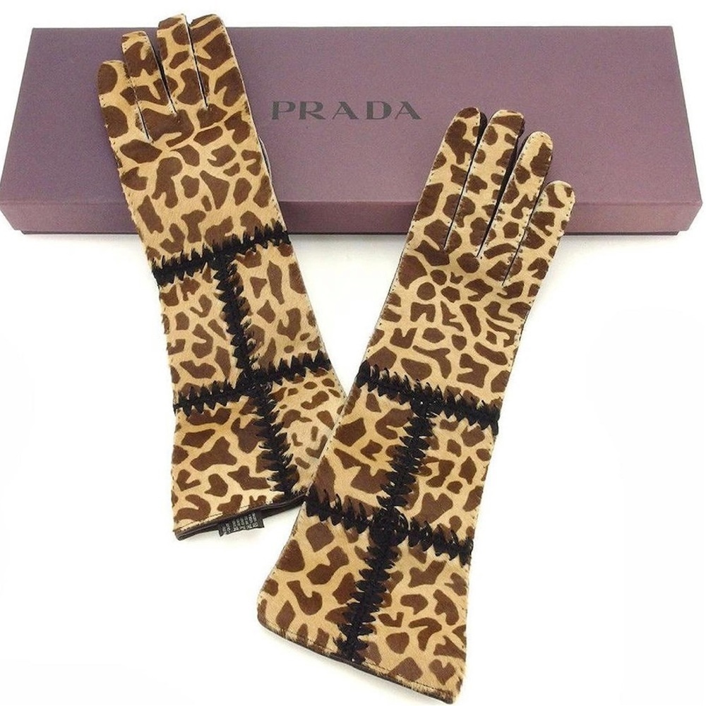 Prada Animal Print Women's Gloves - Picture 2 of 8